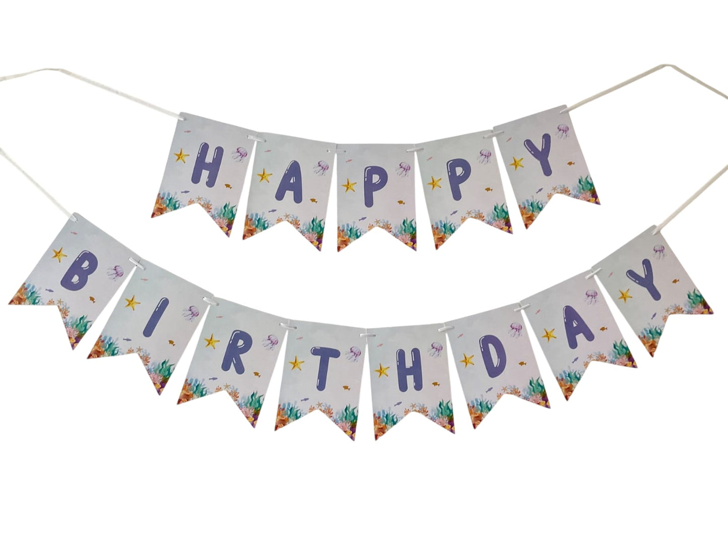 Mermaid theme : Happy Birthday Banner