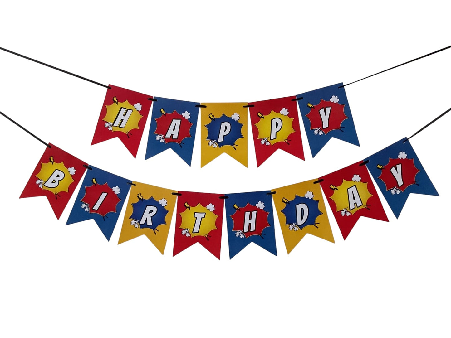 Super Hero theme : Happy Birthday Banner.
