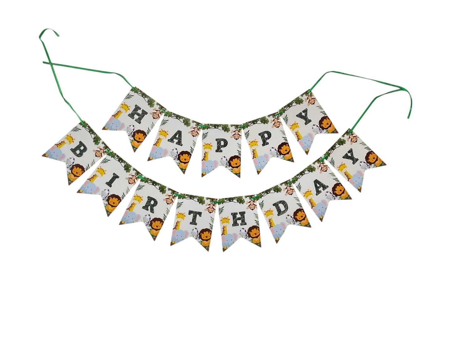 Jungle theme : Happy Birthday Banner.