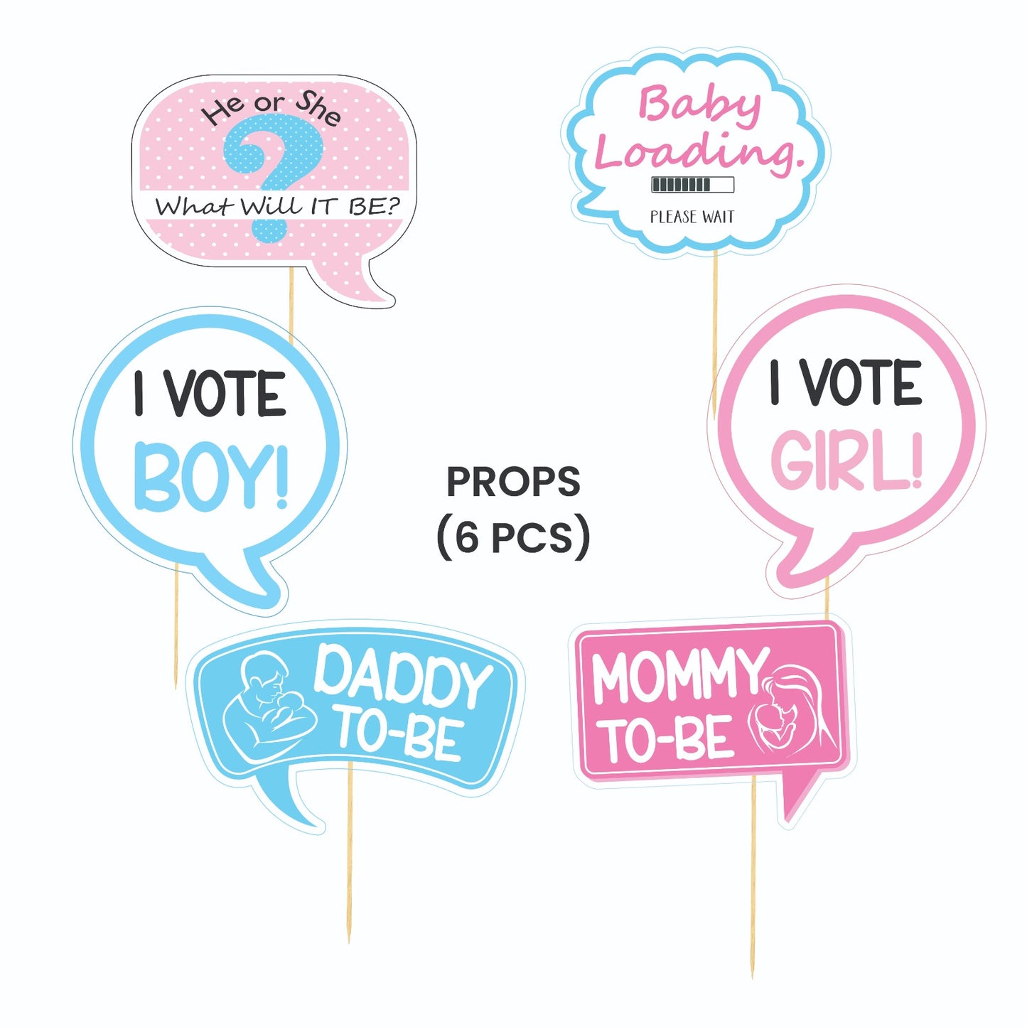 Baby Shower Theme – Props Pack (6 pcs)