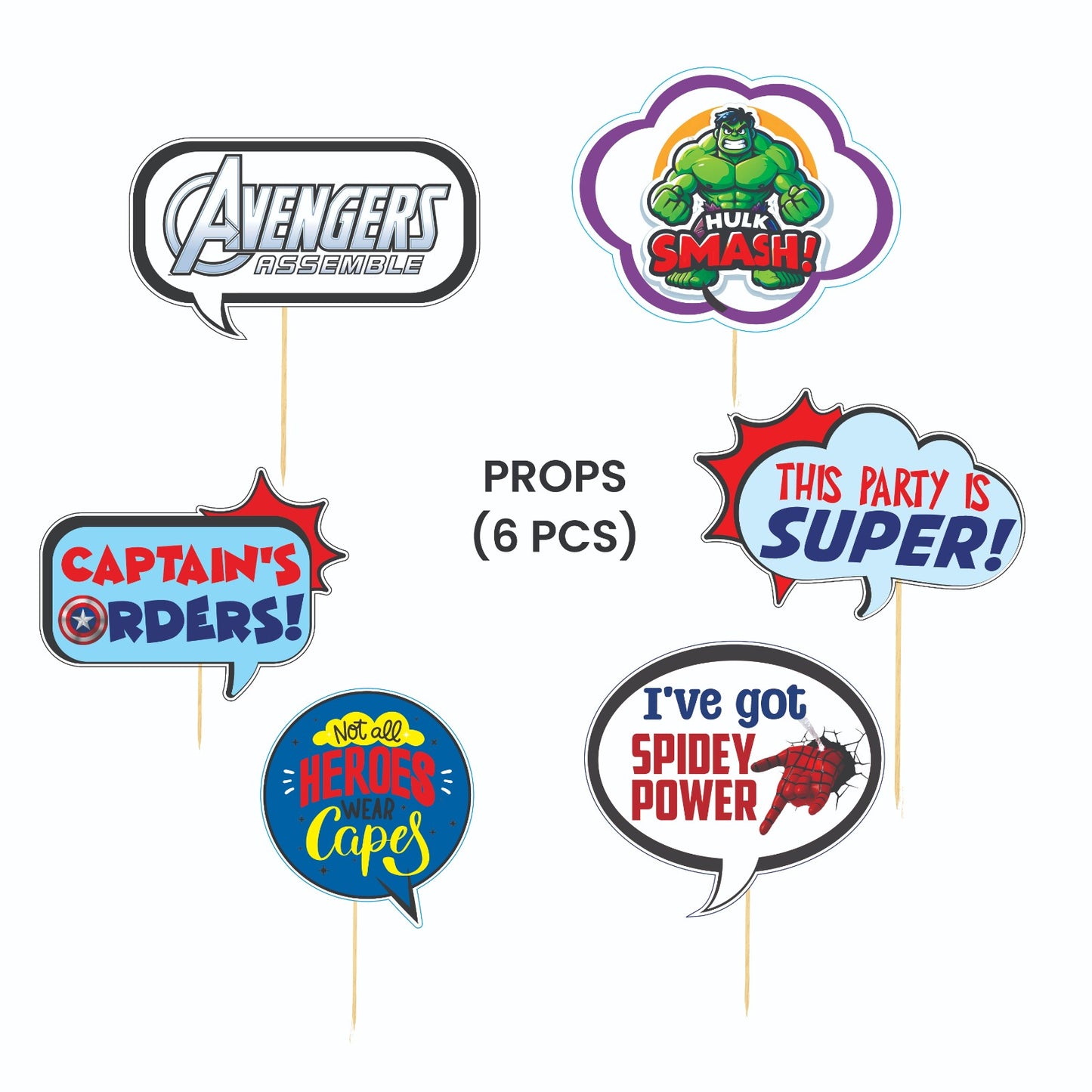 Avengers Theme – Props Pack (6 pcs)