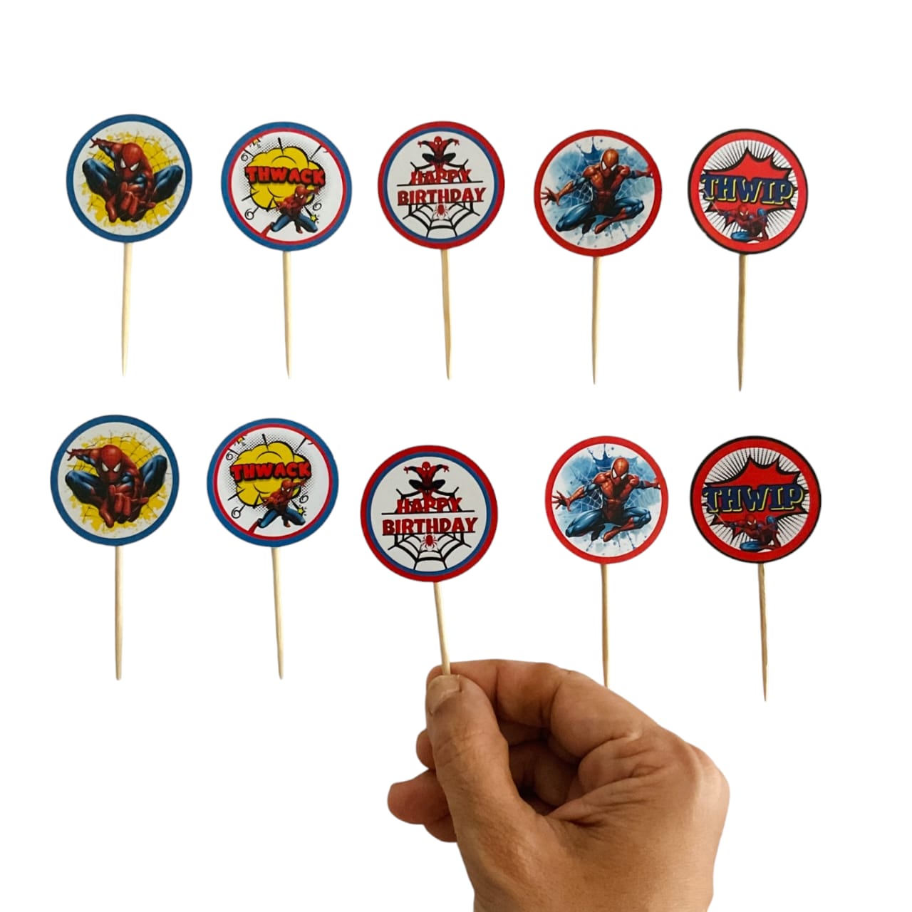Spiderman theme Cupcake Toppers – Pack of 10