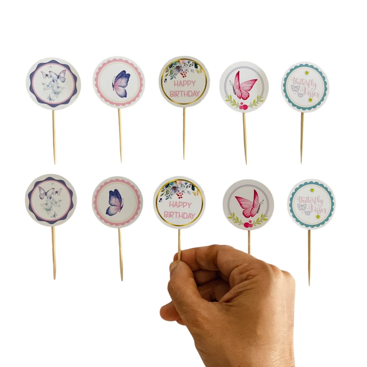 Butterfly theme Cupcake Toppers – Pack of 10