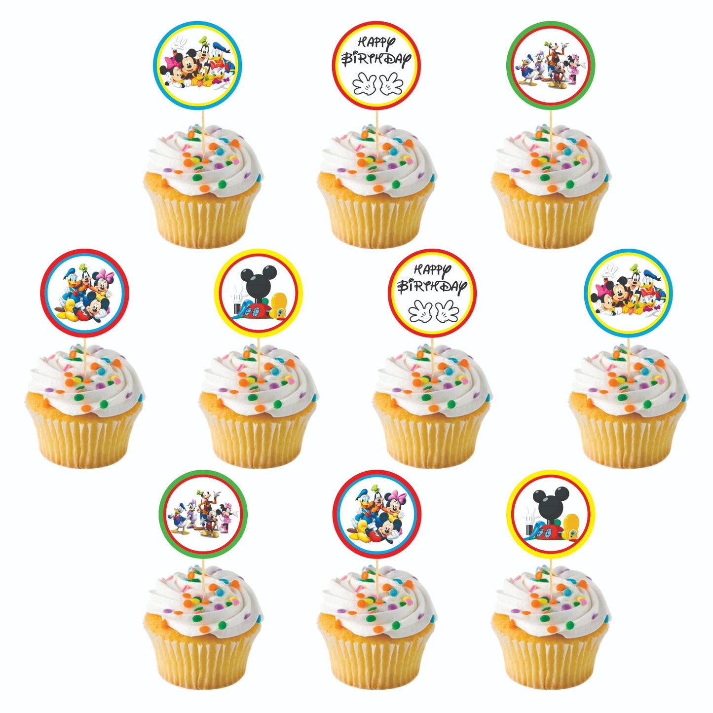 Club House theme Cupcake Toppers – Pack of 10