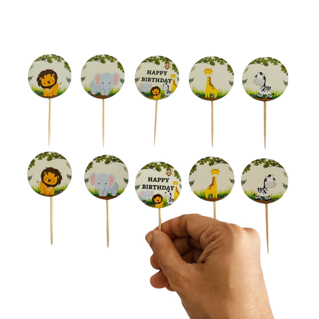 Jungle theme Cupcake Toppers – Pack of 10