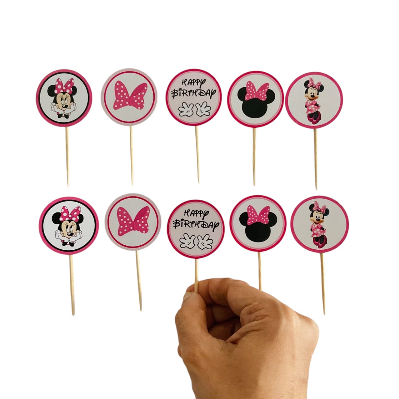 Minnie Mouse theme Cupcake Toppers – Pack of 10