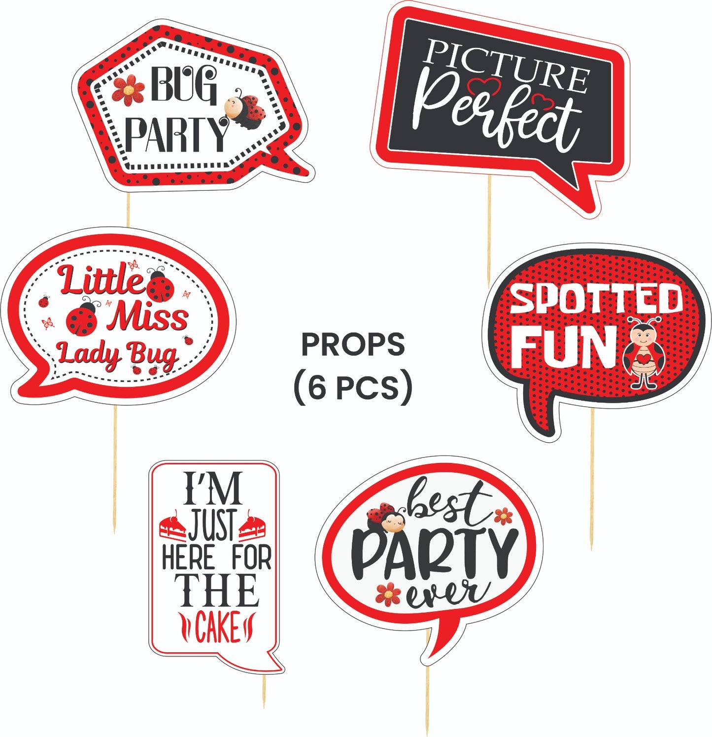Lady Bug Theme – Props Pack (6 pcs)