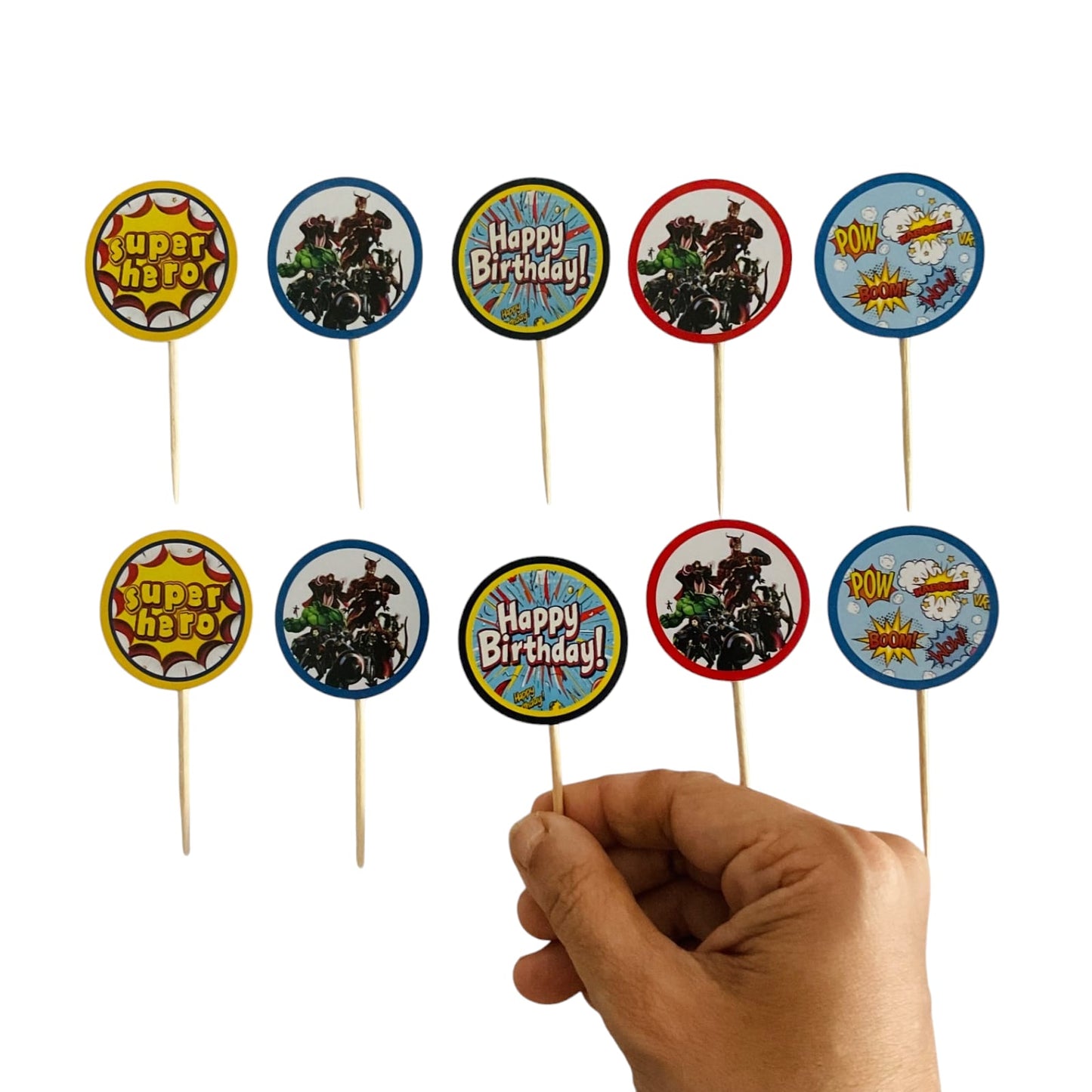 Avengers theme Cupcake Toppers – Pack of 10