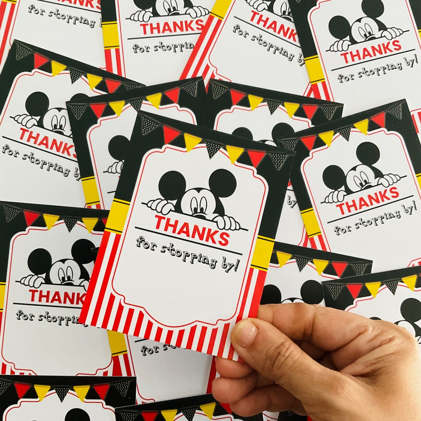 Mickey Mouse theme thank you card.
