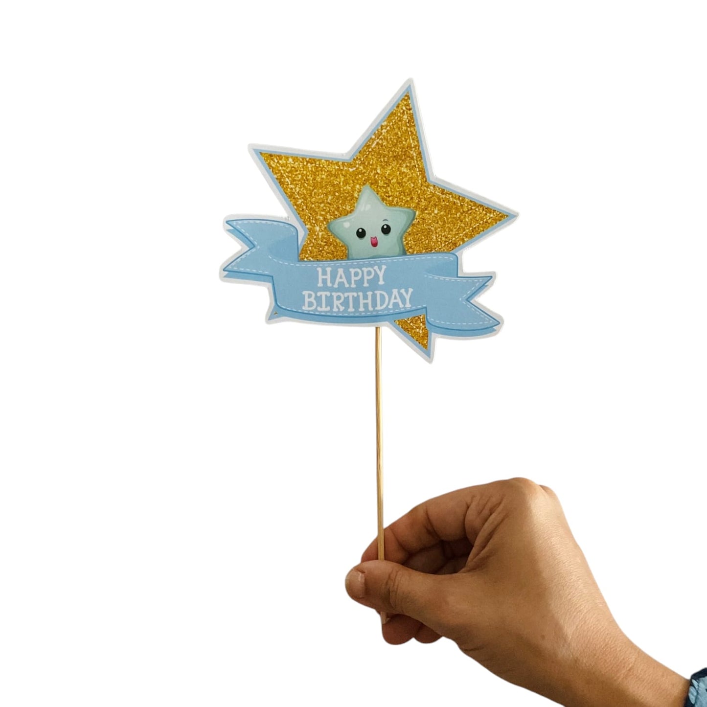 Blue Star Theme Cake Topper – Pack of 1