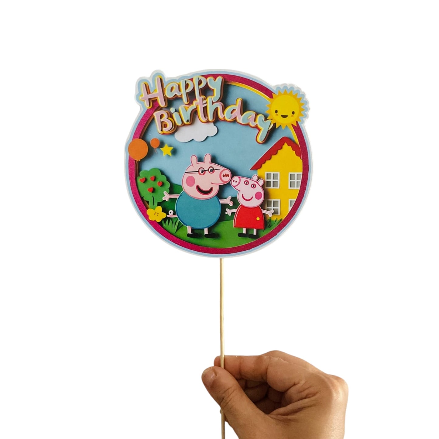 Peppa Pig Theme Cake Topper – Pack of 1