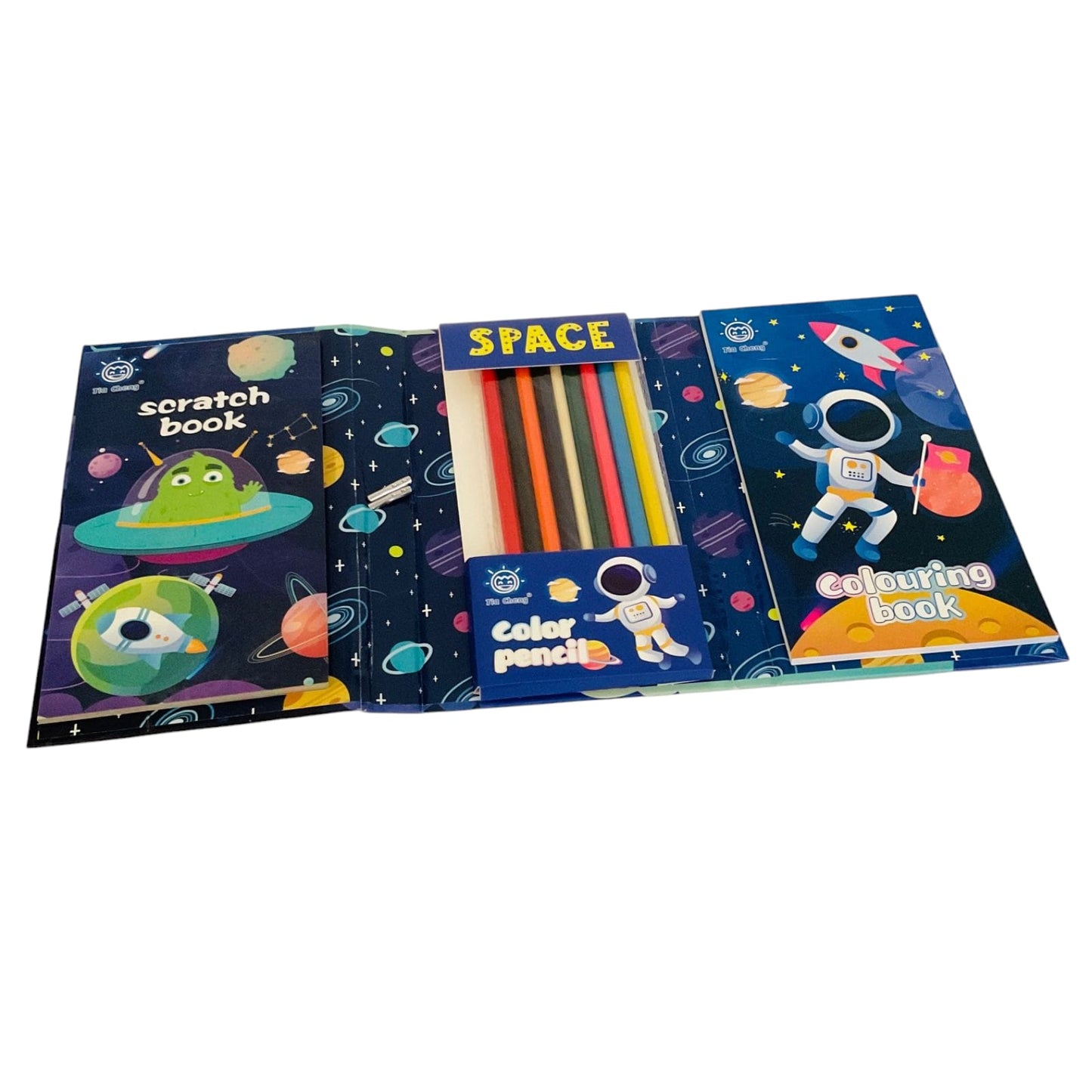 Space Theme Three-fold coloring book set