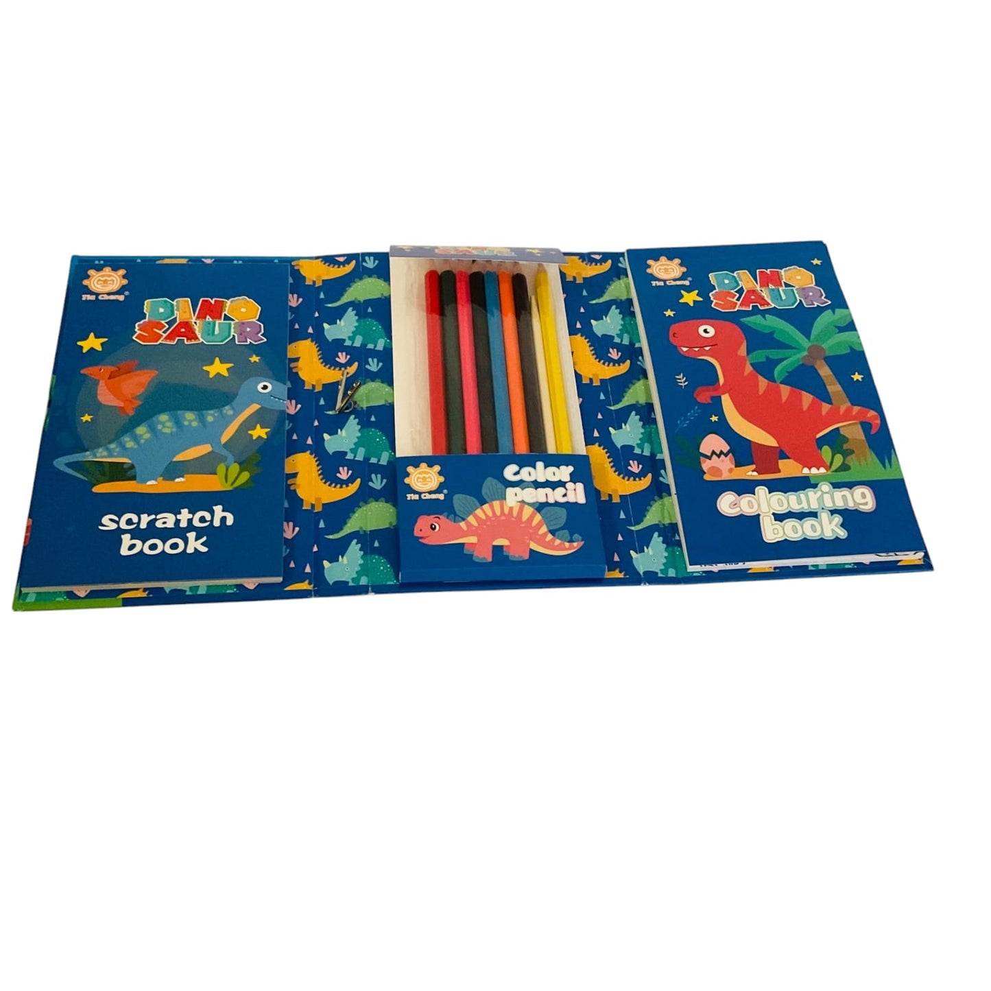 Dino Theme Three-fold coloring book set