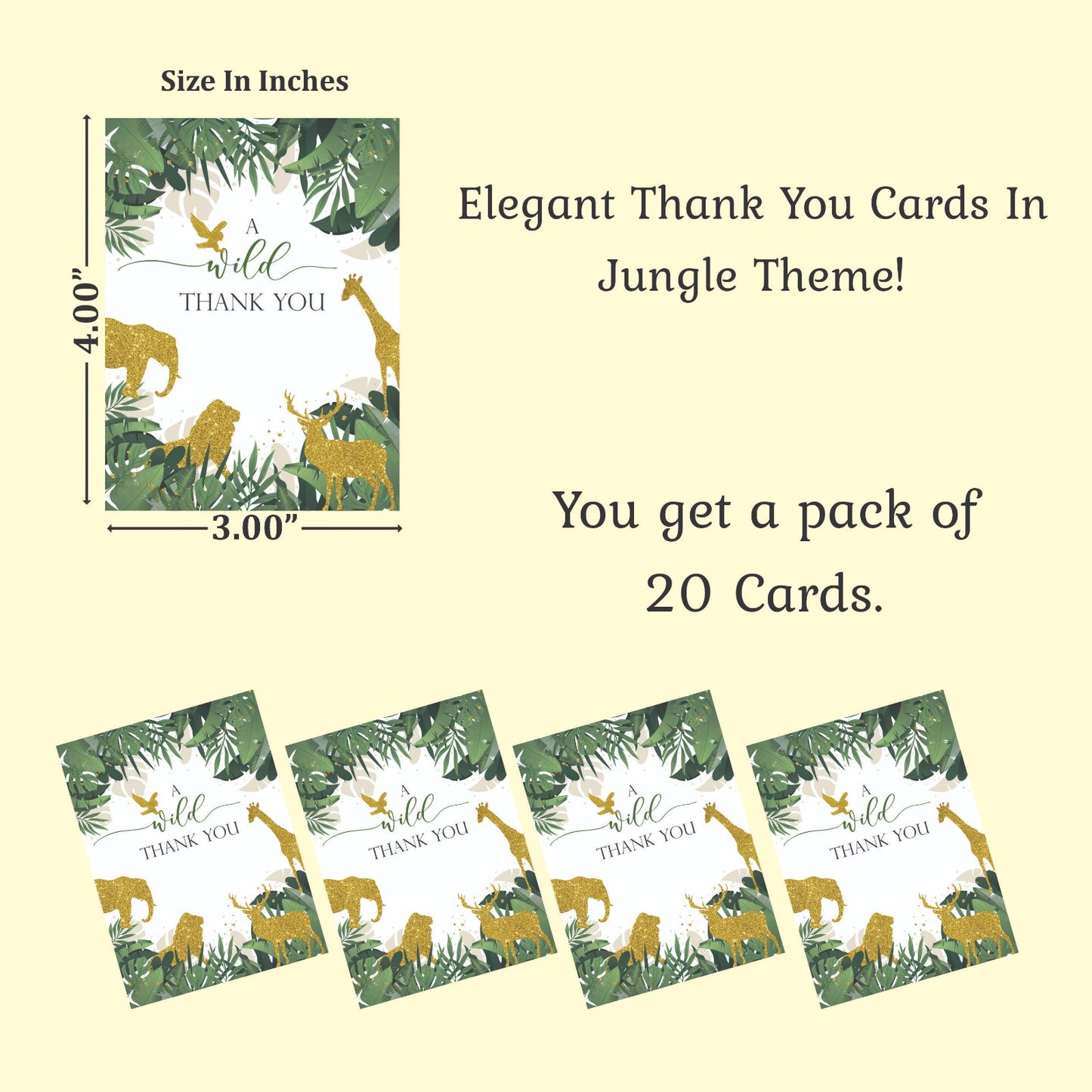 Jungle theme thank you card.