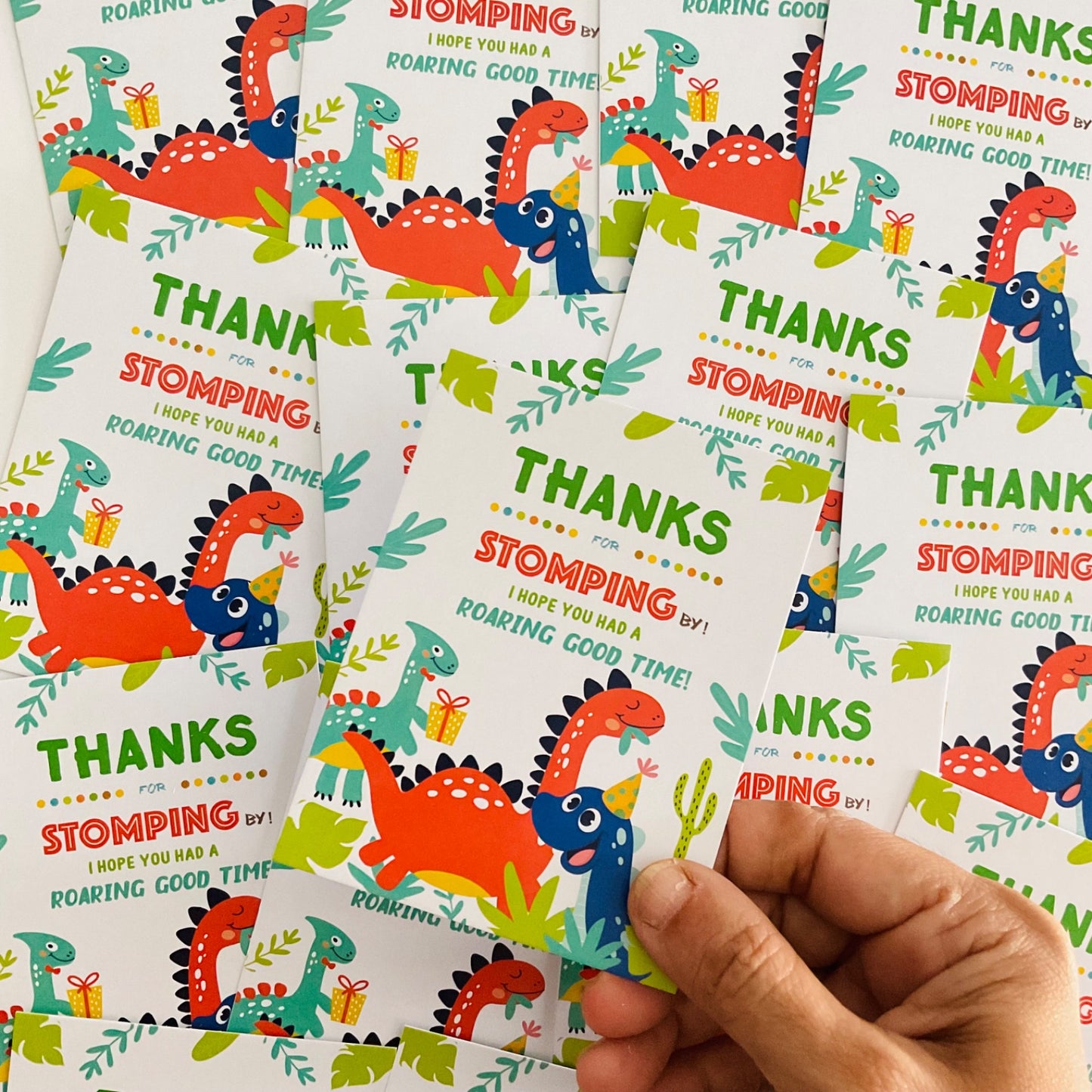Dino theme thank you card.