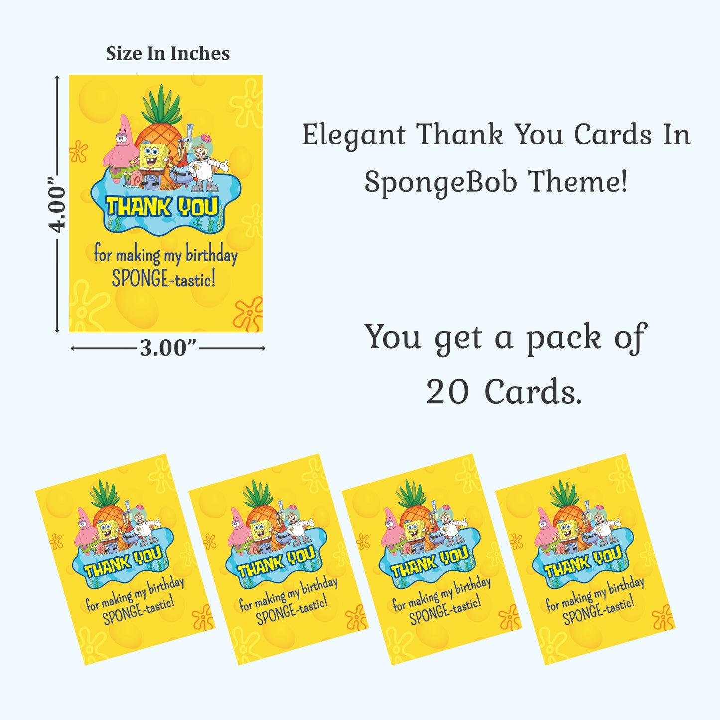 SpongeBob theme thank you card.