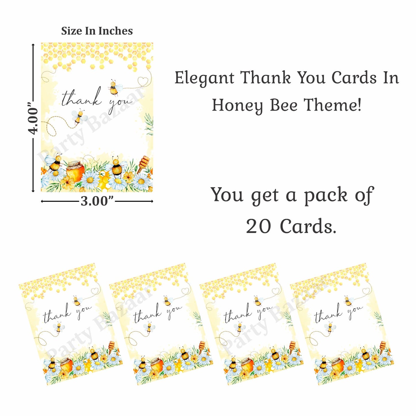 HoneyBee theme thank you card.