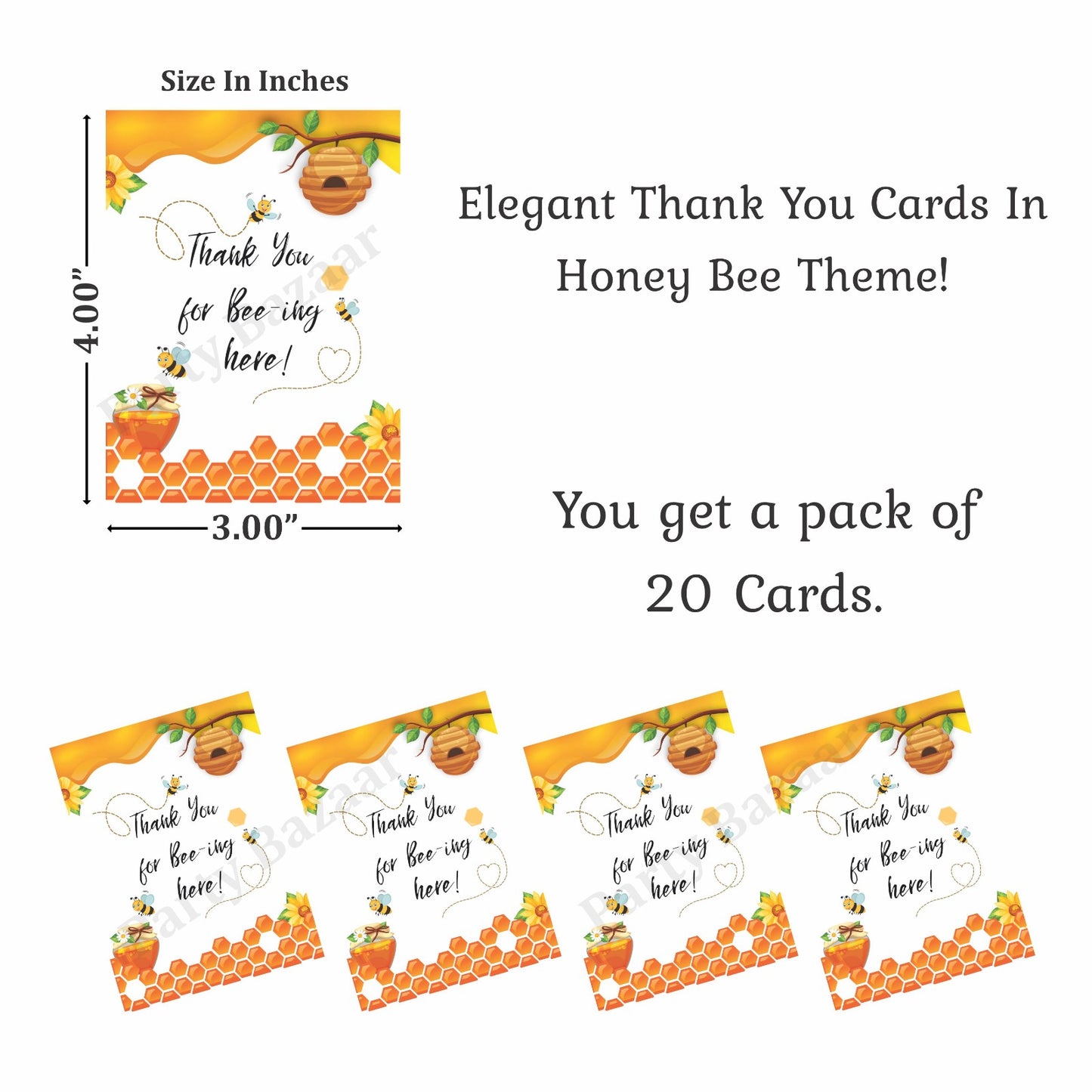 HoneyBee theme thank you card.