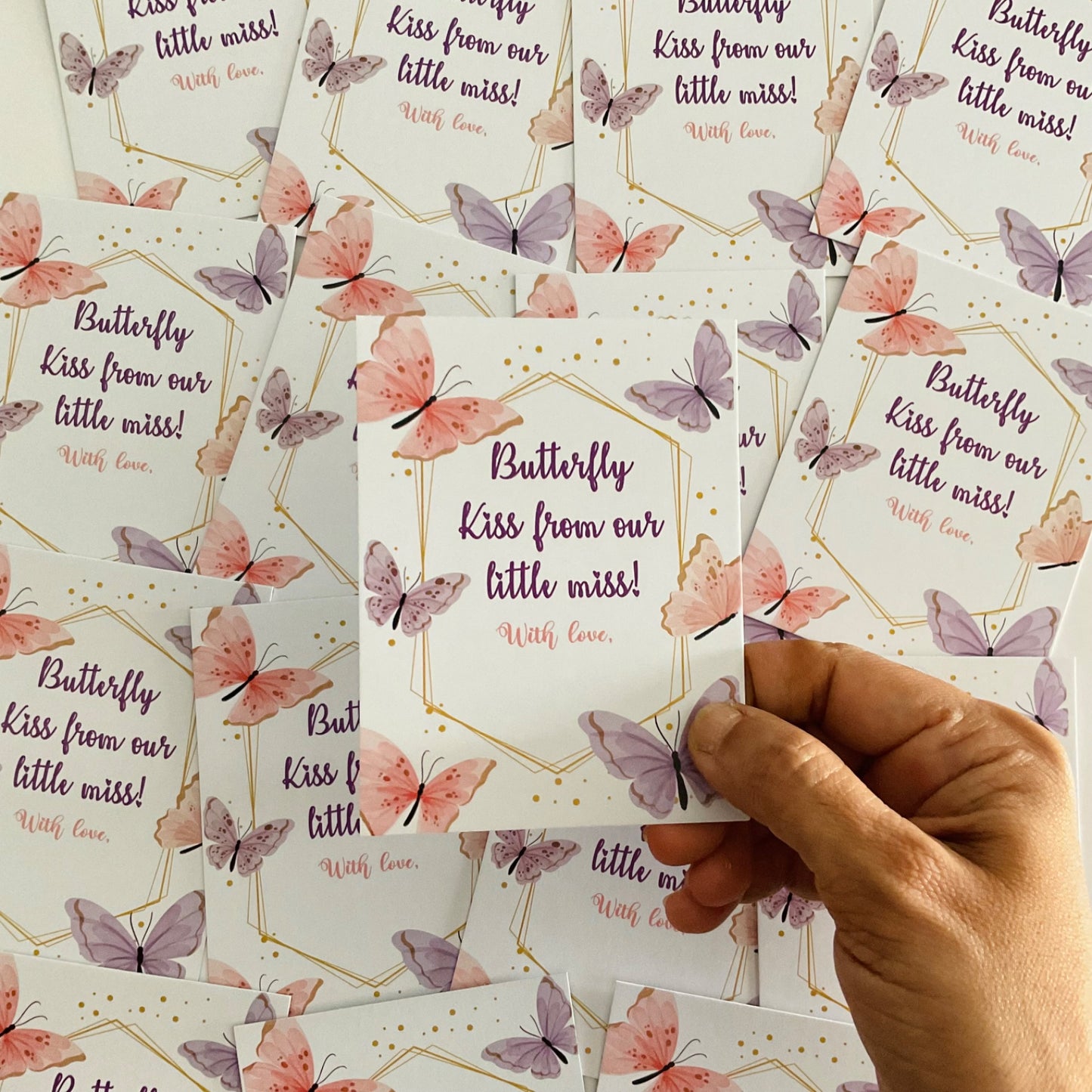 Butterfly theme thank you card.