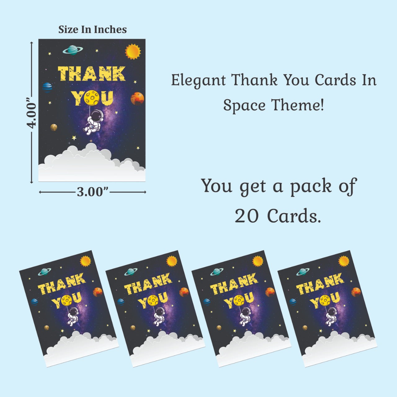 Space theme thank you card.