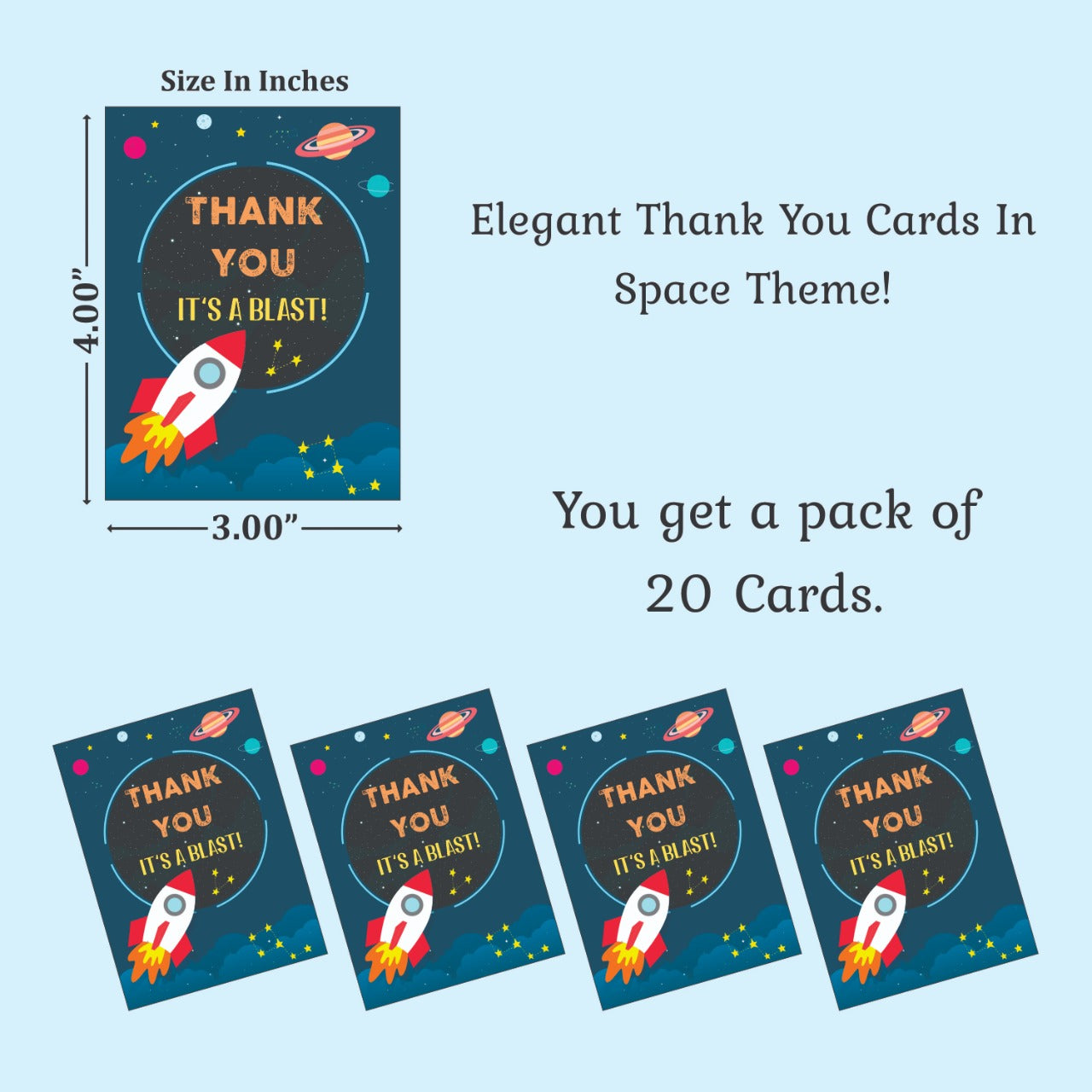Space theme thank you card.