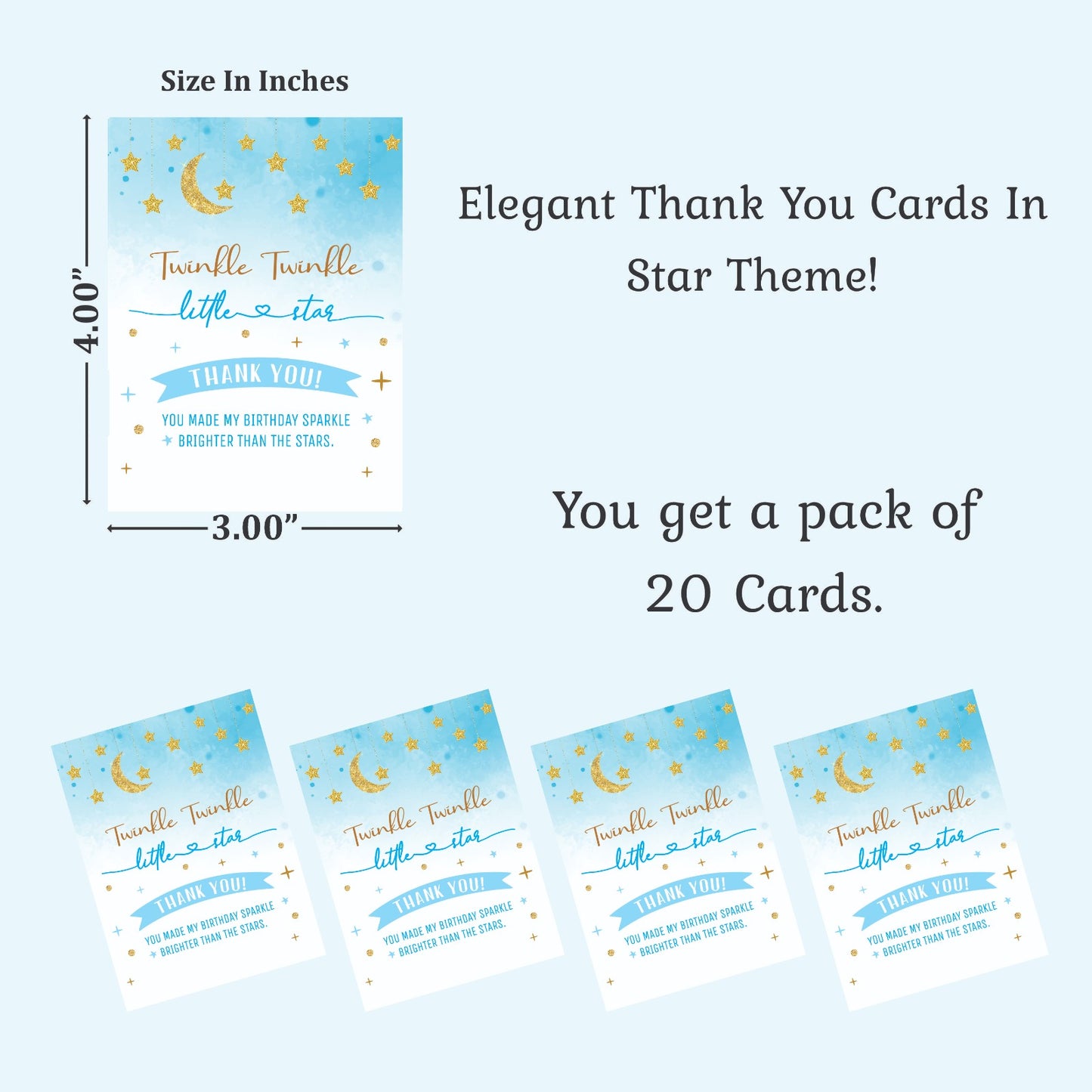 Blue Star theme thank you card.