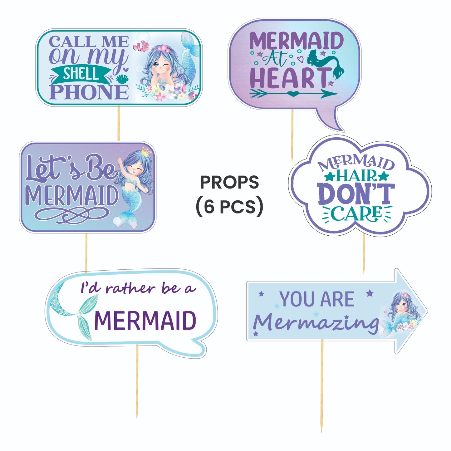 Mermaid Theme – Props Pack (6 pcs)