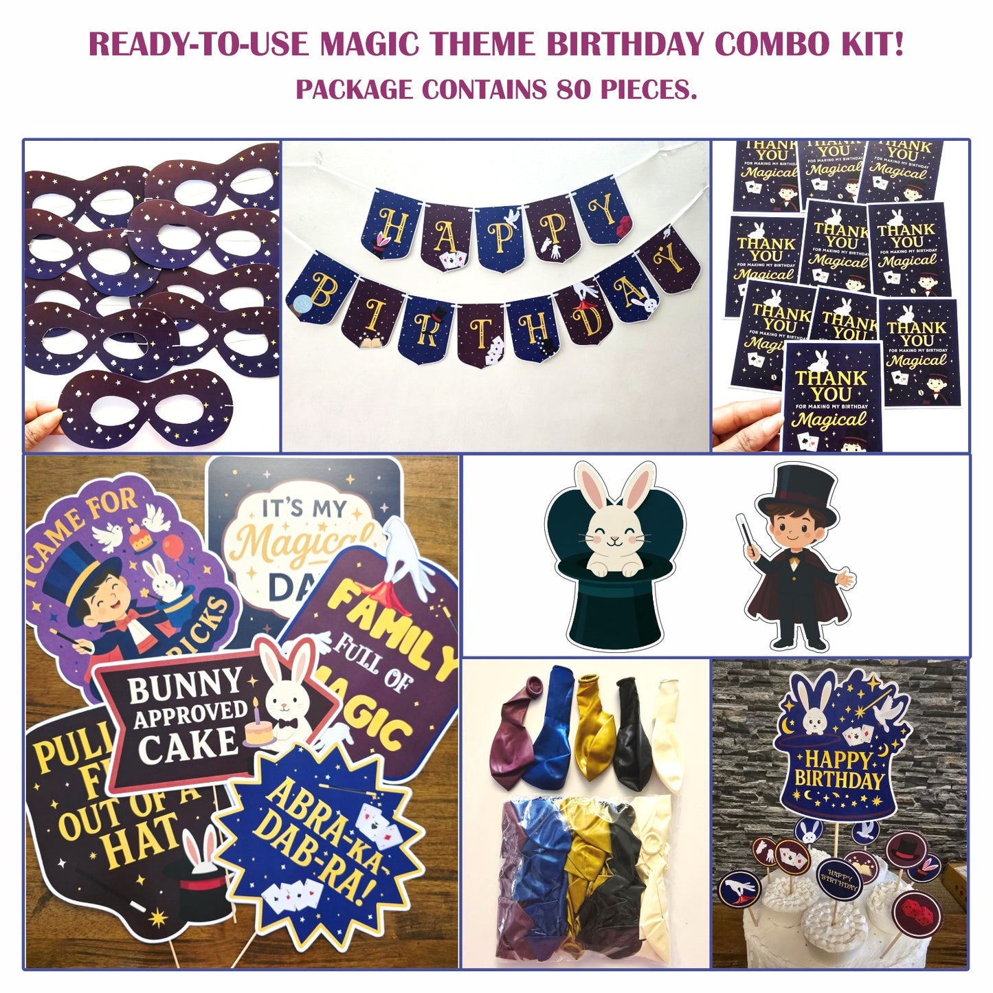 Ready-to-use Magic theme birthday combo kit