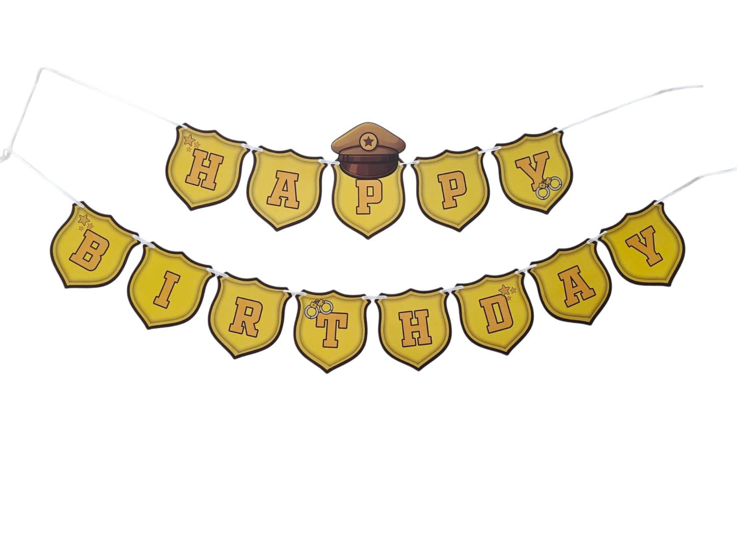 Police theme: Happy Birthday Banner