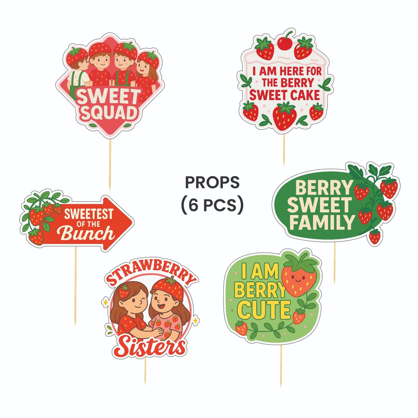 Strawberry Theme – Props Pack (6 pcs)