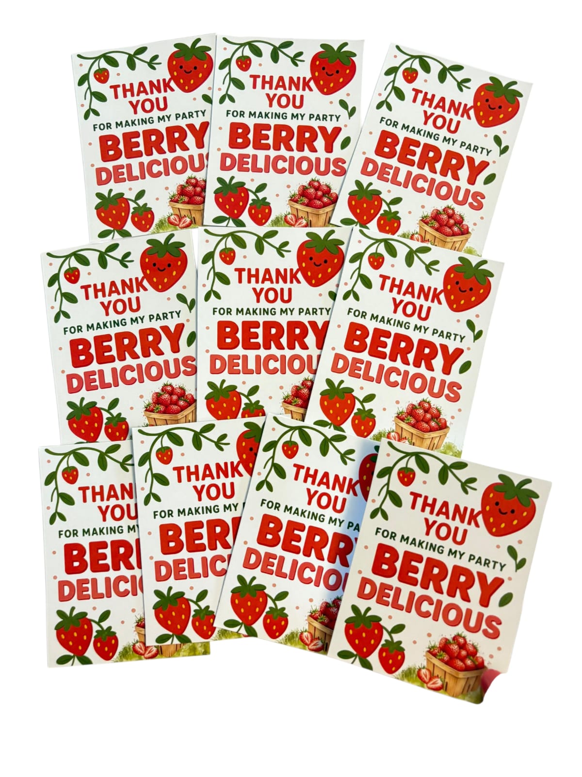 Strawberry theme thank you card