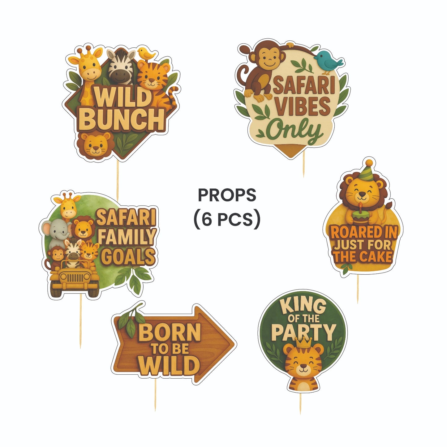 Safari Theme – Props Pack (6 pcs)