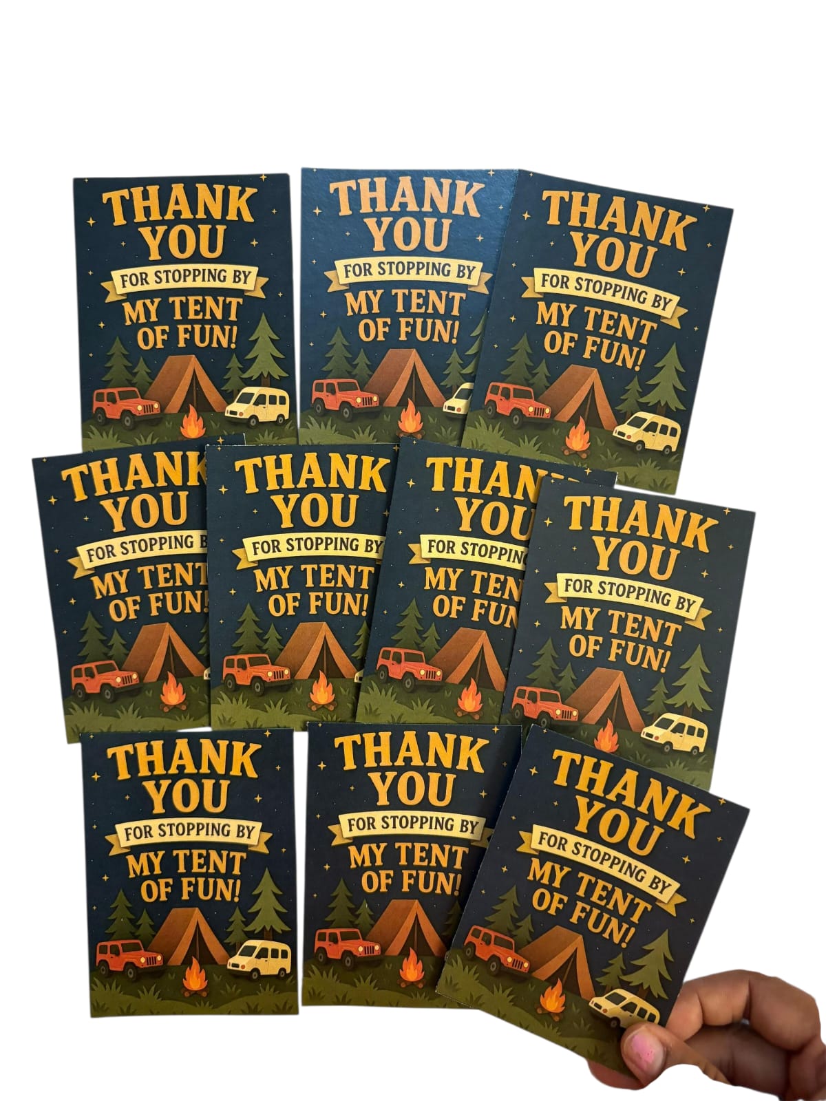 Camping theme thank you card