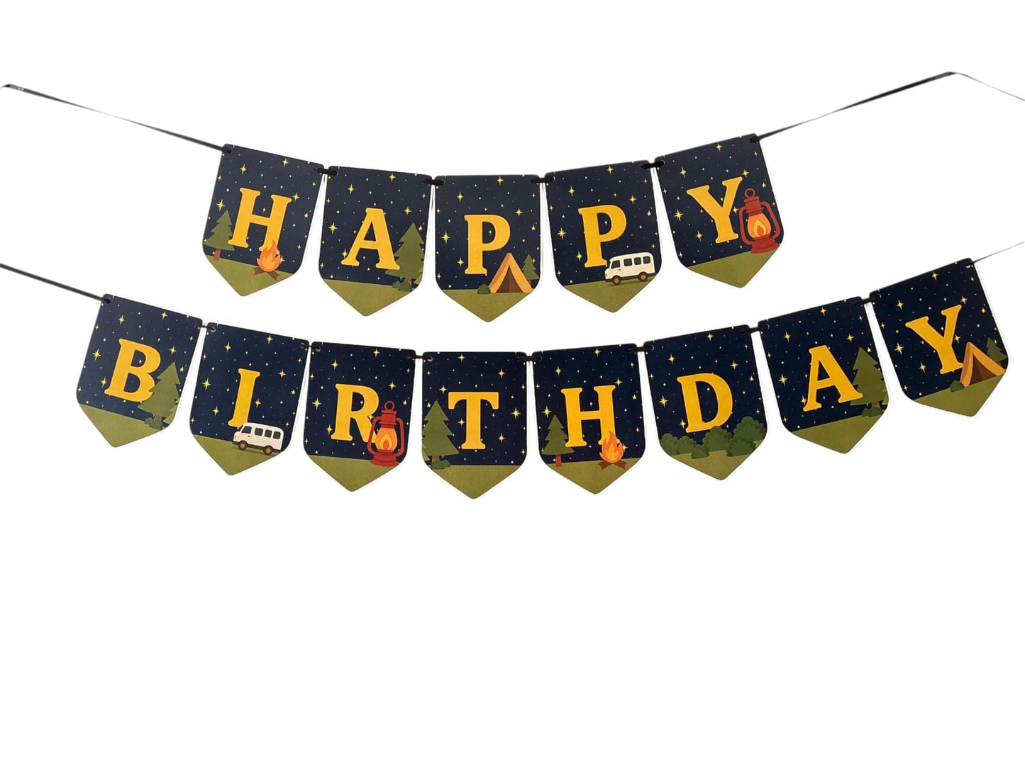 Camping theme: Happy Birthday Banner
