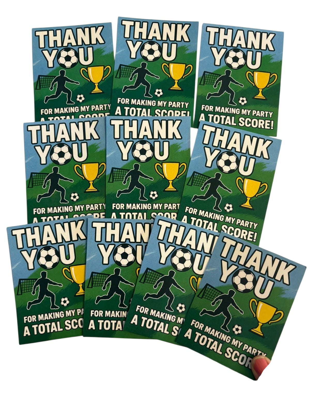 Football theme thank you card