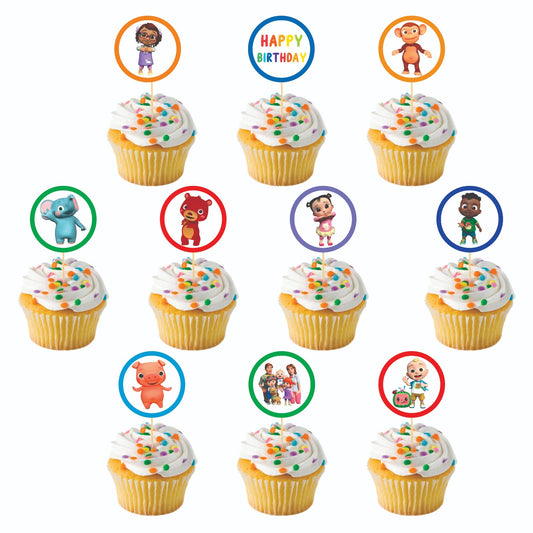 Cocomelon theme Cupcake Toppers – Pack of 10