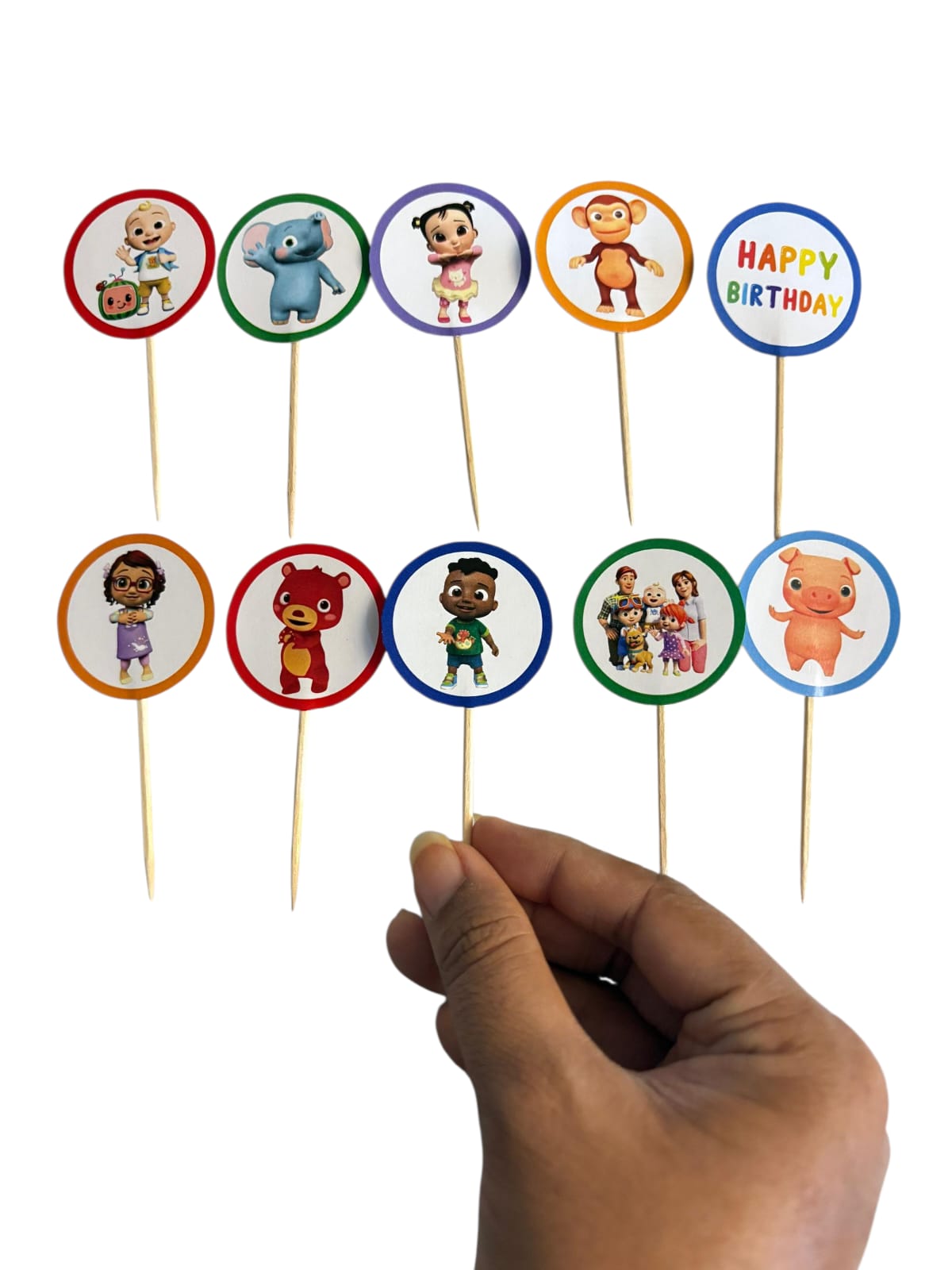 Cocomelon theme Cupcake Toppers – Pack of 10