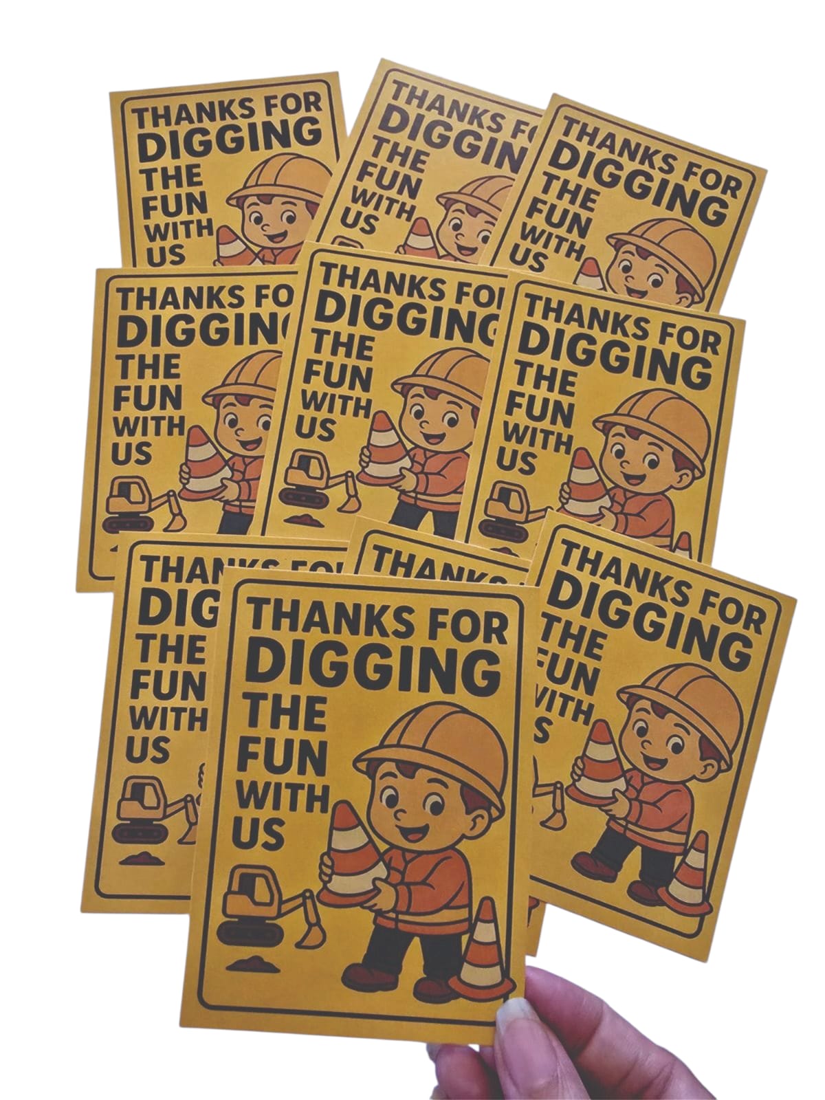 Construction theme thank you card