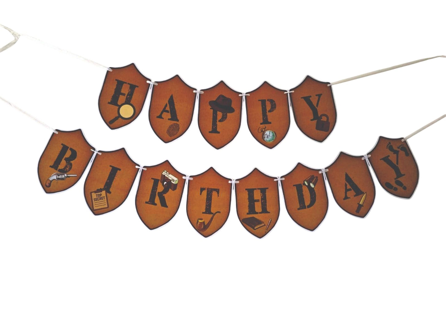 Detective theme: Happy Birthday Banner