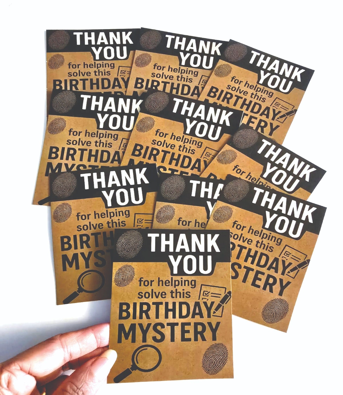 Detective theme thank you card
