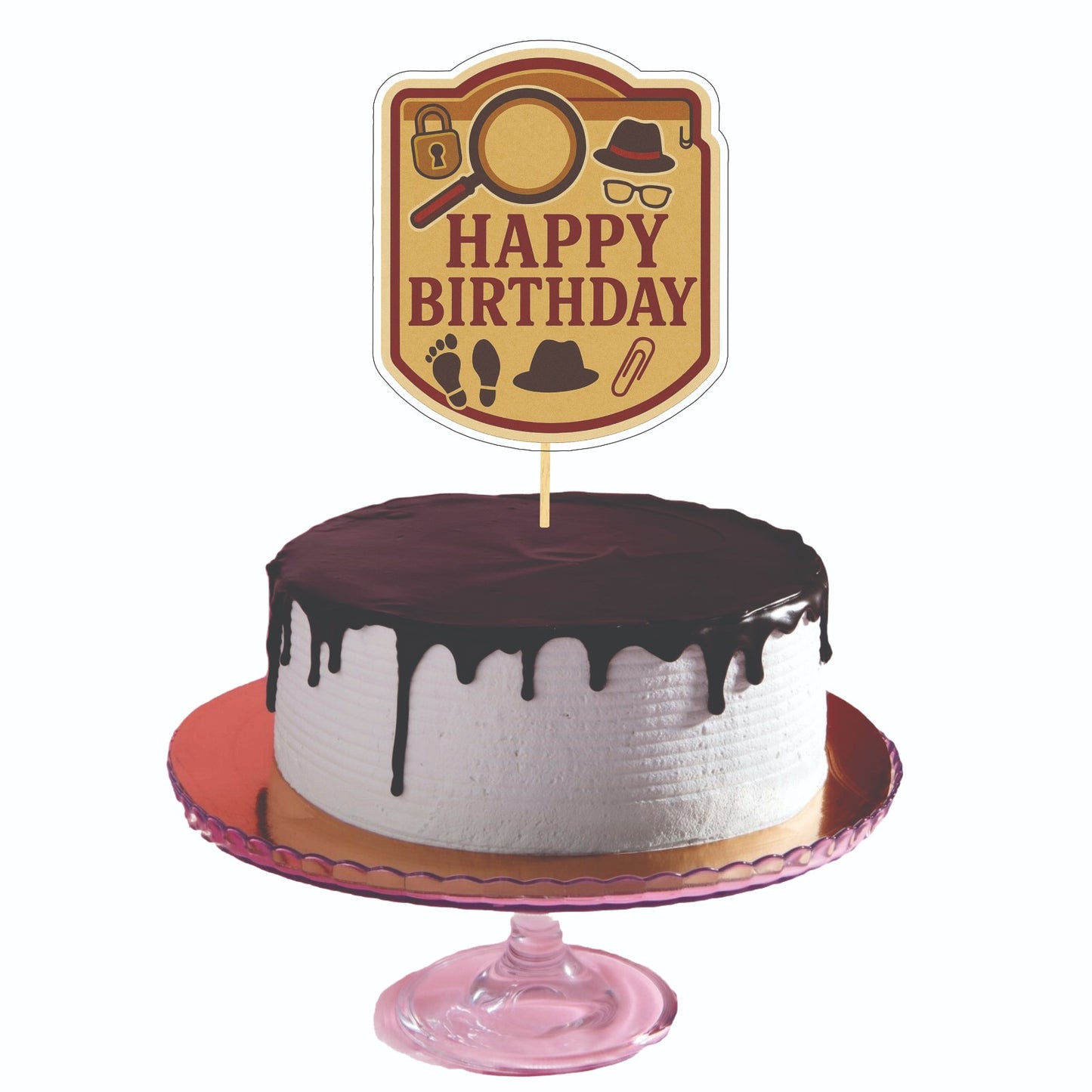 Detective Theme Cake Topper – Pack of 1