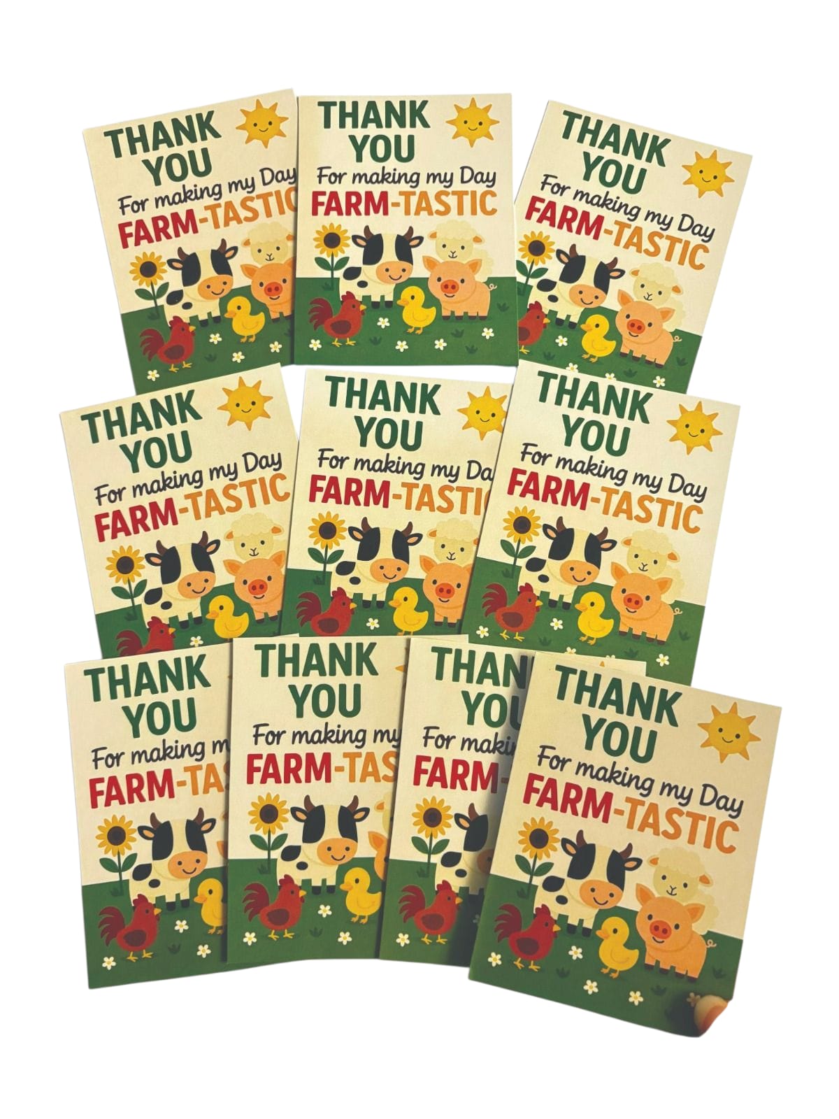 Farm theme thank you card