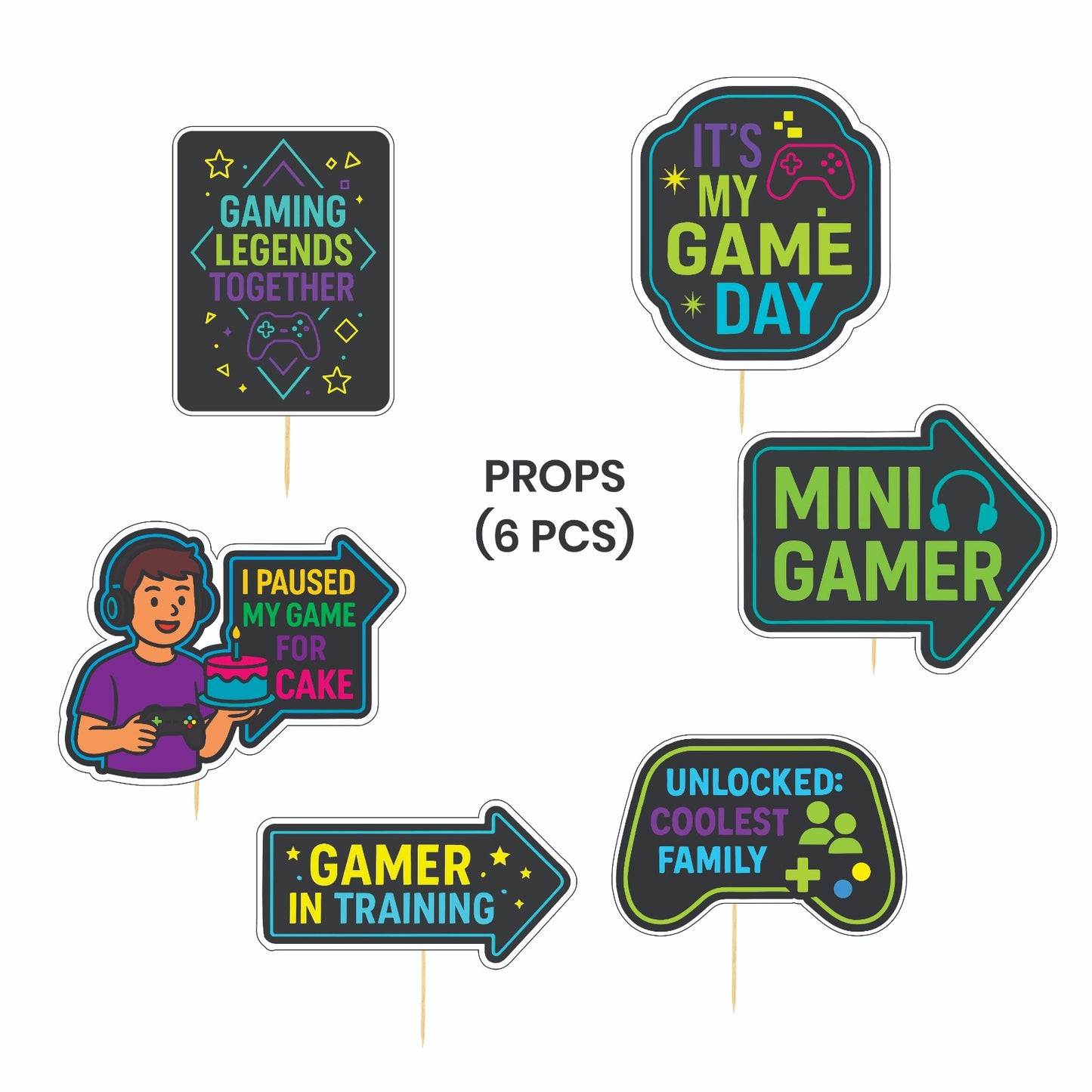 Gaming Theme – Props Pack (6 pcs)