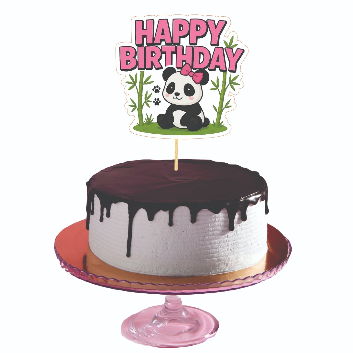 Panda Girl Theme Cake Topper – Pack of 1