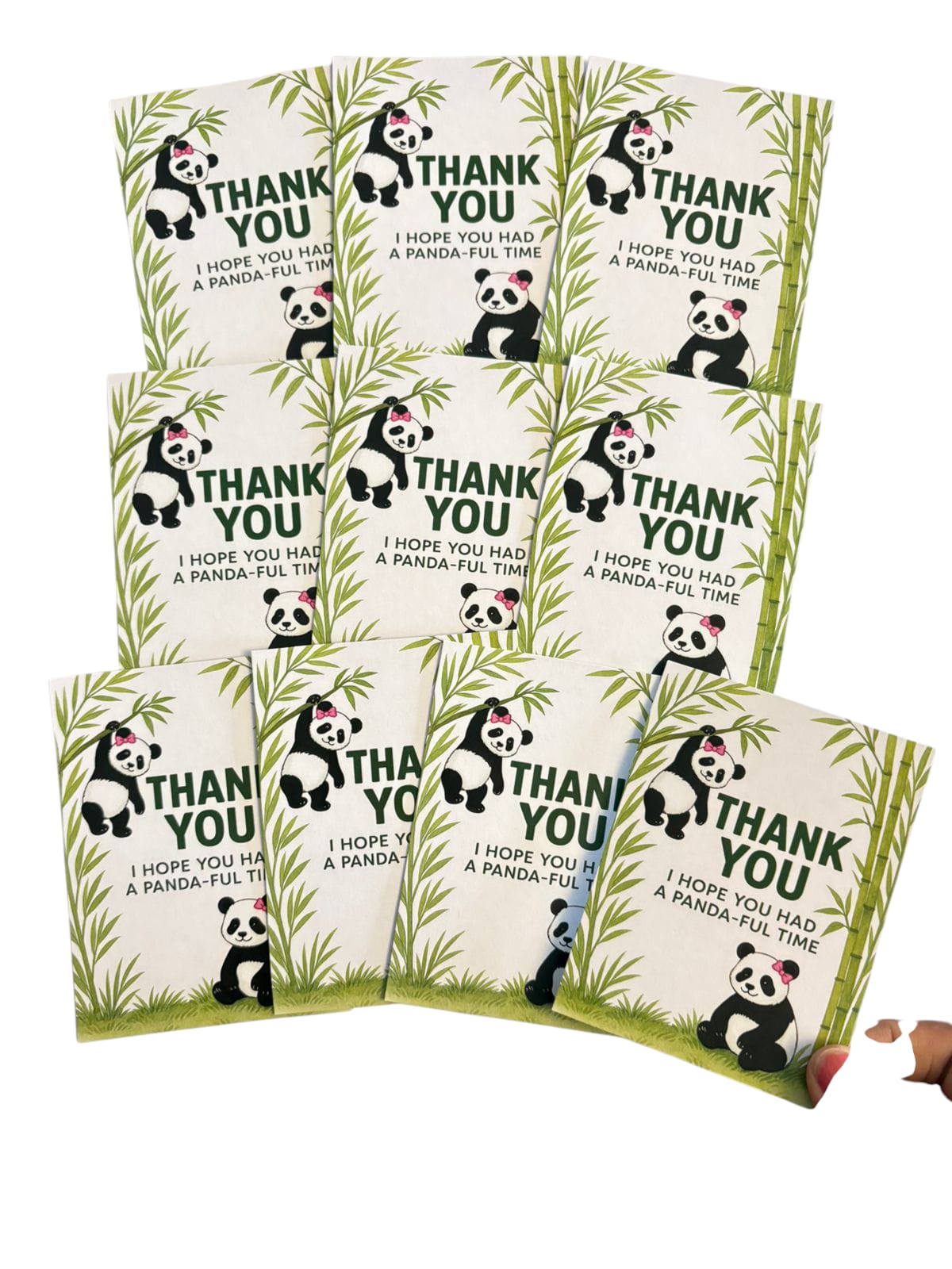 Panda Girl theme thank you card