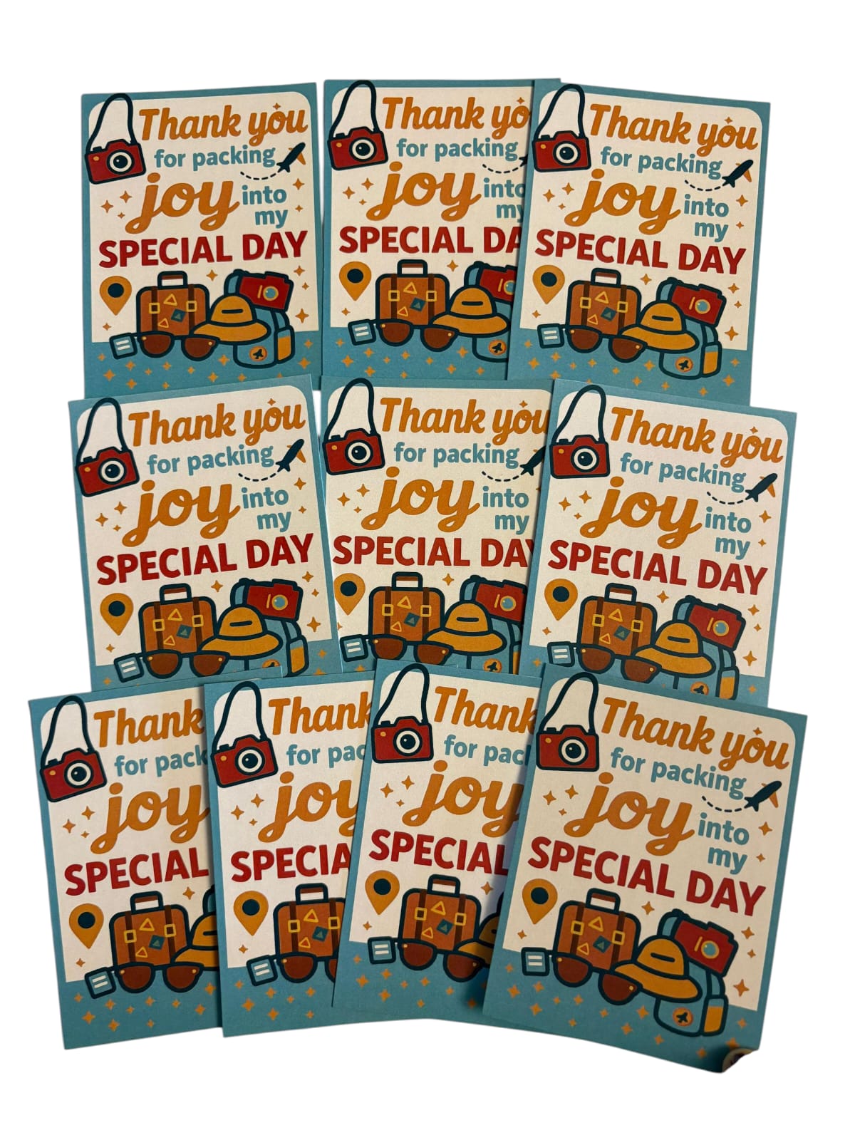 Travel theme thank you card