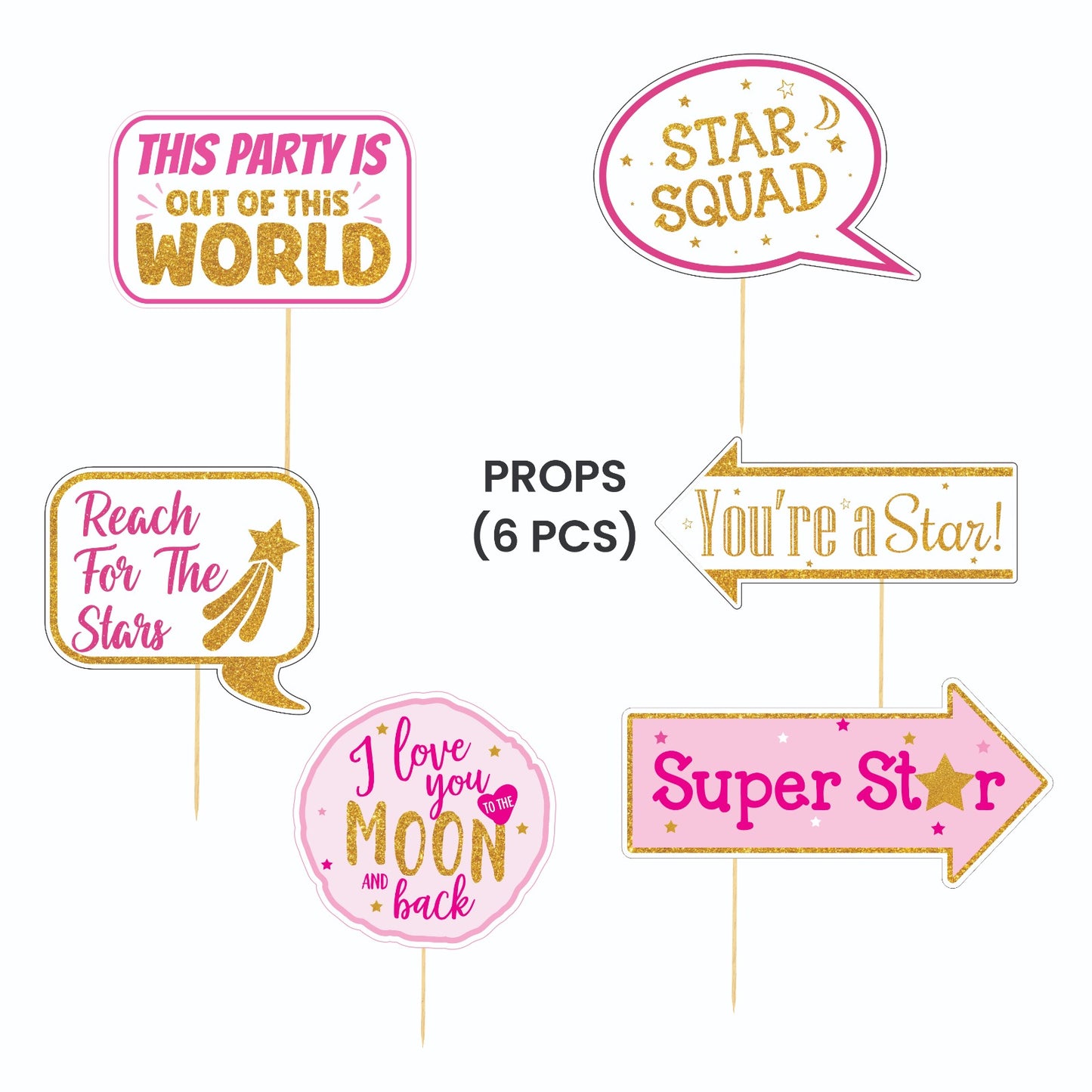 Pink Star Theme – Props Pack (6 pcs)