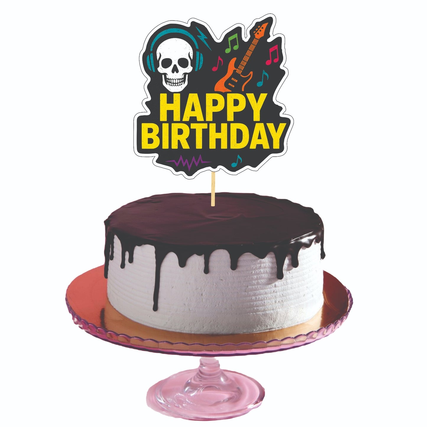 Rockstar Theme Cake Topper – Pack of 1