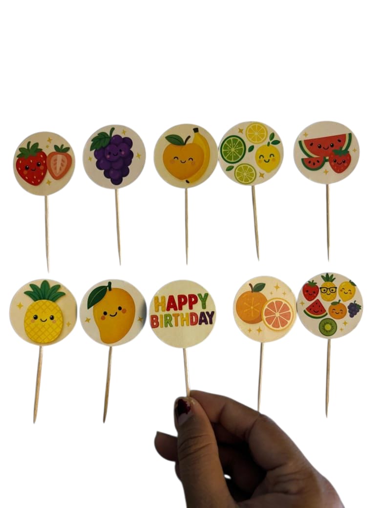 Tutti Frutti theme Cupcake Toppers – Pack of 10 (Copy)
