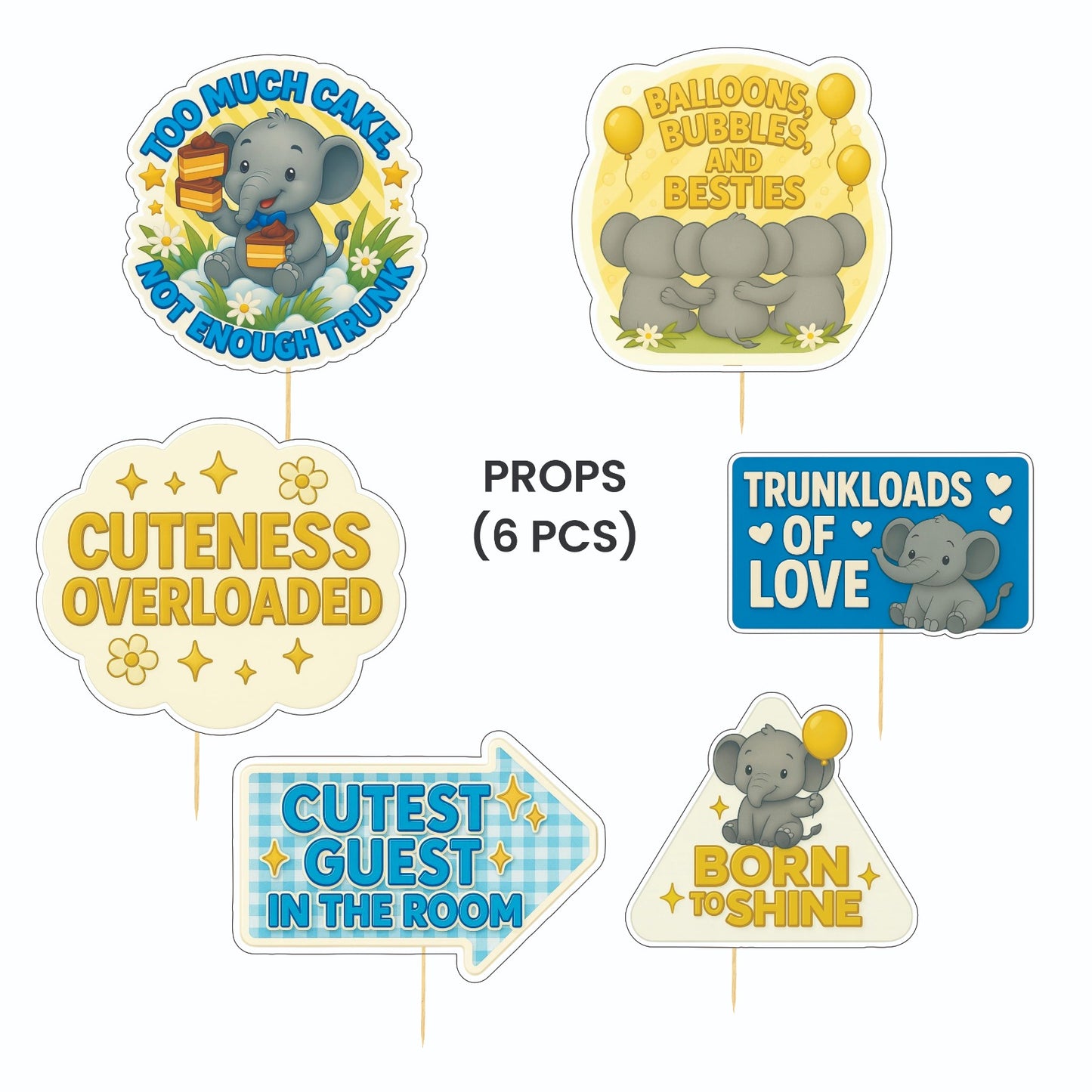 Little elephant Boy Theme – Props Pack (6 pcs)